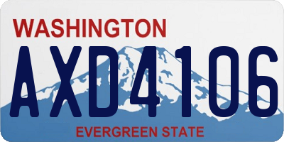 WA license plate AXD4106