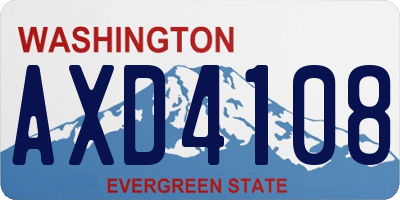 WA license plate AXD4108