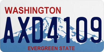 WA license plate AXD4109
