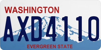 WA license plate AXD4110