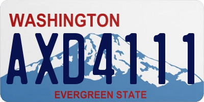 WA license plate AXD4111