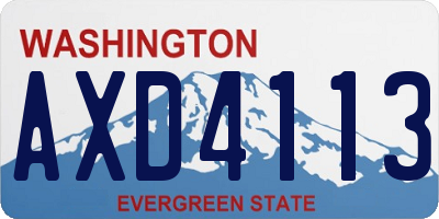 WA license plate AXD4113