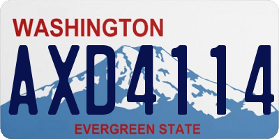 WA license plate AXD4114