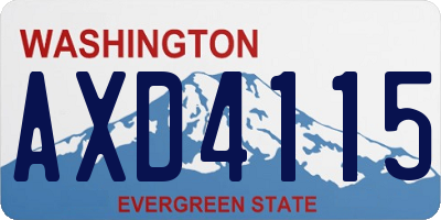 WA license plate AXD4115