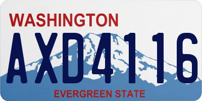 WA license plate AXD4116