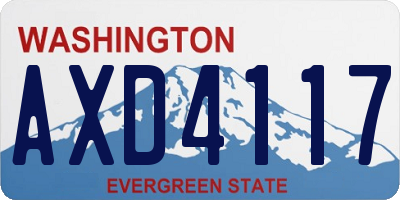 WA license plate AXD4117