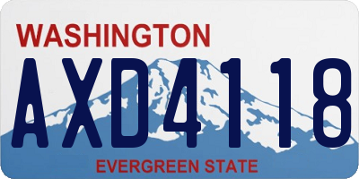WA license plate AXD4118