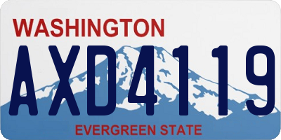 WA license plate AXD4119
