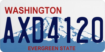 WA license plate AXD4120