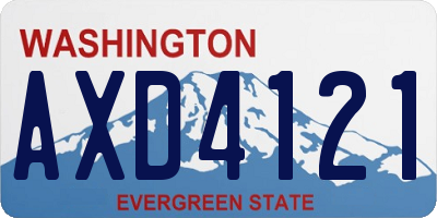 WA license plate AXD4121