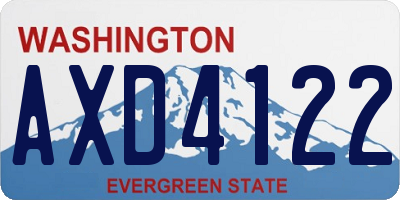 WA license plate AXD4122
