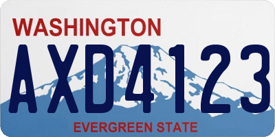 WA license plate AXD4123
