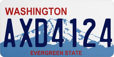 WA license plate AXD4124