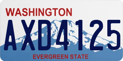 WA license plate AXD4125
