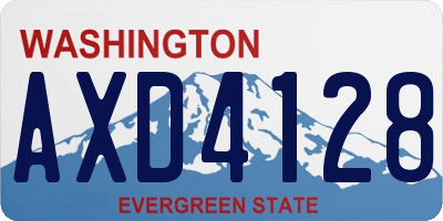 WA license plate AXD4128