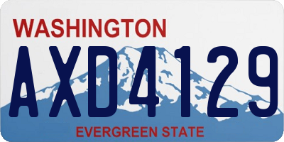 WA license plate AXD4129