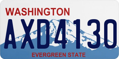 WA license plate AXD4130
