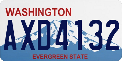 WA license plate AXD4132