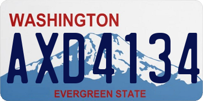 WA license plate AXD4134