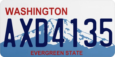 WA license plate AXD4135