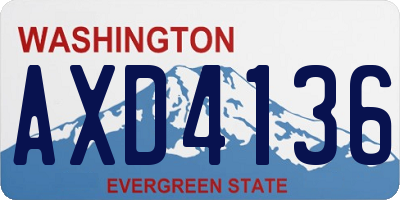 WA license plate AXD4136