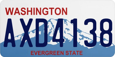 WA license plate AXD4138