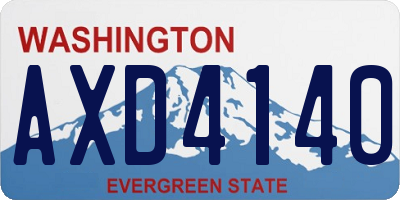 WA license plate AXD4140