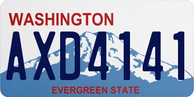 WA license plate AXD4141