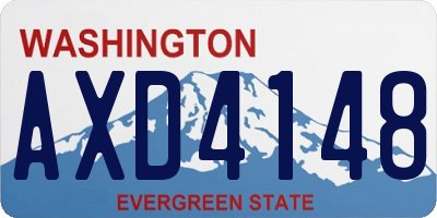 WA license plate AXD4148