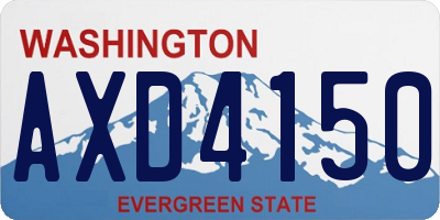 WA license plate AXD4150