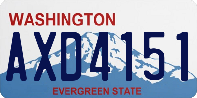 WA license plate AXD4151