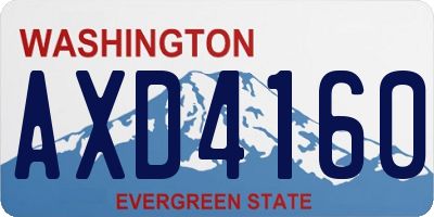WA license plate AXD4160