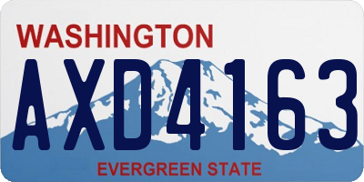 WA license plate AXD4163