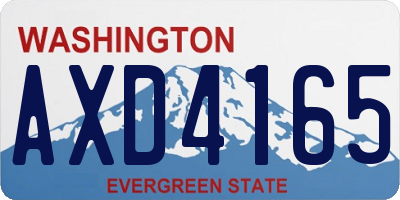 WA license plate AXD4165