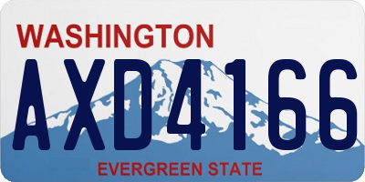 WA license plate AXD4166