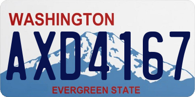WA license plate AXD4167