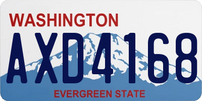 WA license plate AXD4168