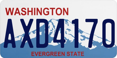 WA license plate AXD4170