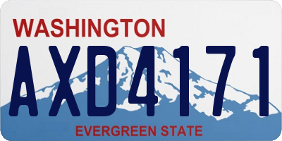 WA license plate AXD4171