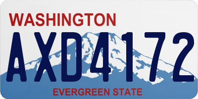 WA license plate AXD4172