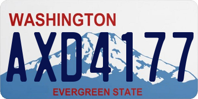 WA license plate AXD4177