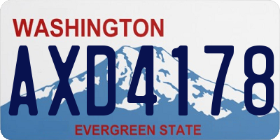 WA license plate AXD4178
