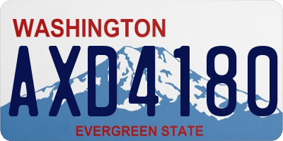 WA license plate AXD4180