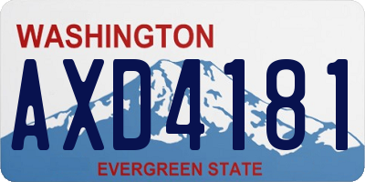 WA license plate AXD4181