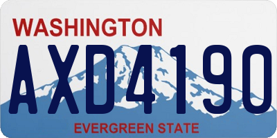 WA license plate AXD4190