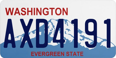 WA license plate AXD4191