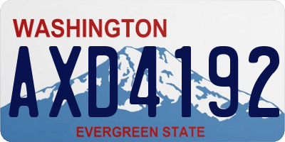 WA license plate AXD4192