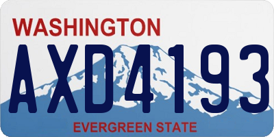 WA license plate AXD4193