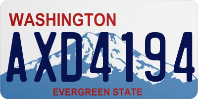 WA license plate AXD4194