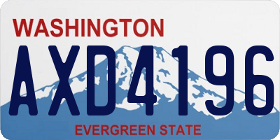 WA license plate AXD4196
